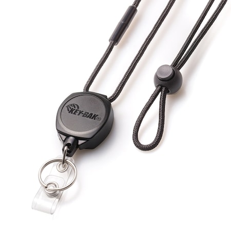 Key-Bak KEYBAK Sidekick - 24 in. Kevlar Cord, Lanyard, Dual ID Strap/Split Ring Retractor 0KB1-0A41